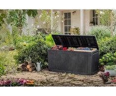 Curver Keter sodo dėžė Comfy, plastikinė, grafito spalvos, 270 l talpa, K229525