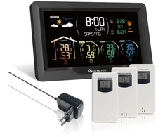 KETOTEK belaidė meteorologinė stotelė su 3 lauko jutikliais, 7.5 col. LCD E0162-DE