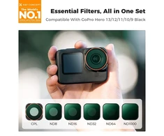 K&amp;F CONCEPT 6 filtrų rinkinys GoPro Hero 9–13 kameroms su CPL ir ND8–ND1000 filtrais SKU.2012V1