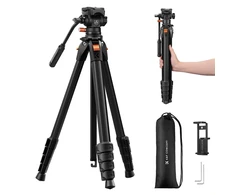 K&amp;F CONCEPT aliumininis foto ir vaizdo trikojis su skystine galvute 185 cm KF09.172
