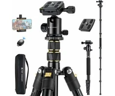 K&amp;F Concept aliumininis trikojis su monopodu, 184 cm, Bluetooth pulteliu, telefonei, 20 kg