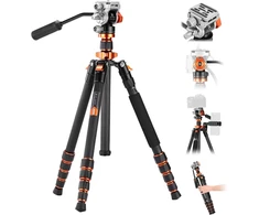 K&amp;F CONCEPT anglies pluošto fotoaparato trikojis su hidrauline galvute, 173 cm, KF09.158