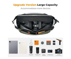 K&amp;F Concept fotoaparato kuprinė, 12 l, žalia, reguliuojami diržai, didelis dydis KF13.177V1