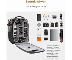 K&amp;F CONCEPT fotoaparato kuprinė 22 l su kietu korpusu ir 15,6 col. nešiojamojo kompiuterio skyriumi KF13.134