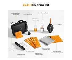 K&amp;F CONCEPT fotoaparato objektyvų valymo rinkinys 25 viename, 60 ml skystis, etui, šepetėlis, dulkėms šalinti