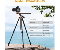 K&amp;F CONCEPT fotoaparatų ir vaizdo kamerų trikojis su hidrauline galvute, 230 cm, KF09.137