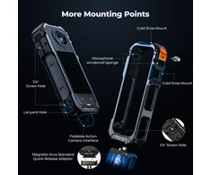 K&amp;F CONCEPT Insta360 X5 aliuminio kameros narvas su silikonine objektyvo apsauga, 2 šaltos batų jungtimis