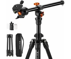 K&amp;F Concept K234A0 aliuminis trikojis su išsukamuoju bumu, 163 cm, su telefono laikikliu
