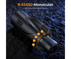 K&amp;F CONCEPT monoklis 8–32x50 su telefono laikikliu, BAK4 prizmė, FMC danga, IP66 atsparus vandeniui, KF33.083