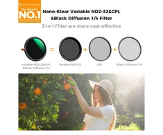 K&amp;F CONCEPT objektyvo filtras 67 mm, ND2-32, CPL ir difuzinis rūko efektas 1/4 KF01.2912V1