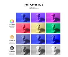 K&amp;F CONCEPT RGB vaizdo lempa 12 W, 2700–7500 K, CRI 95+, KF34.052US-1
