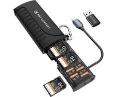 K&amp;F Concept SD kortelių skaitytuvas 2 viename su USB-C ir USB-A, 12 lizdų, juodas KF31.190