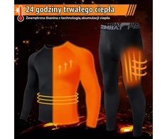 Kiiwah vyriškas termo apatinių komplektas ilgomis rankovėmis, juodas, M, 25-1P Men Thermal Underwear-BK-M