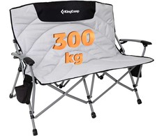 King Camp KingCamp dviguba sulankstoma kempingo kėdė, aliuminio porankiai, 126 × 97 × 70 cm, 300 kg apkrova