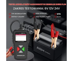 KINGBOLEN akumuliatorių testeris 6 V, 12 V, 24 V, 100–2000 CCA su 1,8 col. ekranu KBL551