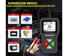 KINGBOLEN automobilinis akumuliatorių ir alternatoriaus testeris 6–24 V 100–2000 CCA BM550
