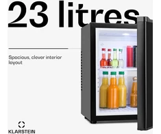 Klarstein mini šaldytuvas Minibar, 23 l talpa, 23 dB, reguliuojama lentyna, juodas, MKS-10