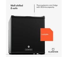 Klarstein mini šaldytuvas su stiklinėmis durimis, 28 l, tylus, reguliuojamos lentynos, HEA-Matterhorn-bl