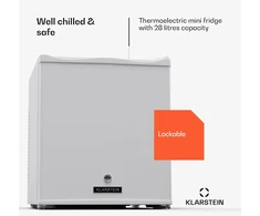 Klarstein mini šaldytuvas su stiklinėmis durimis, 28 l, tylus, baltas, HEA-Matterhorn-wh