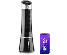 Kondicionierius Klarstein mobilus oro vėsintuvas 4-in-1, 30 W, 6 l vandens talpa, jonizavimo ir drėkinimo funkcija, Skyscraper Ice