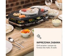 Klarstein stalo raclette grilis su fondiu rinkiniu, 1100 W, 8 keptuvėlėmis, Entrecote