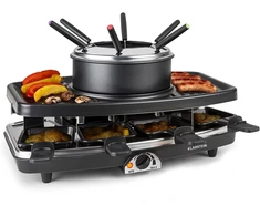 Klarstein stalo raclette grilis su fondiu rinkiniu, 1100 W, 8 keptuvėlėmis, Entrecote