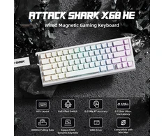Klaviatūra ATTACK SHARK klaviatūros ir belaidės pelės rinkinys X68HE-X3, Hall efekto, PAW3395