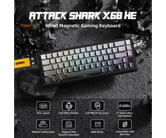 Klaviatūra ATTACK SHARK žaidimų klaviatūros ir belaidės pelės rinkinys X68 HE X3 PAW3395