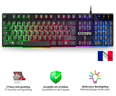 Klaviatūra EMPIRE GAMING žaidimų klaviatūros, pelės ir kilimėlio rinkinys RGB AZERTY 2400 DPI OE-KM-158