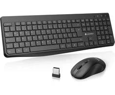 Klaviatūra KOORUI belaidis klaviatūros ir pelės rinkinys 2,4 GHz, QWERTZ, BK0104-Juodas