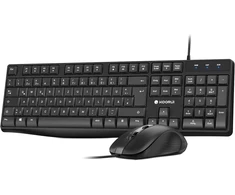 Klaviatūra KOORUI belaidis klaviatūros ir pelės rinkinys 2,4 GHz QWERTZ, 104 klavišai, BKC01-Juodas