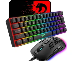 Klaviatūra KUIYN laidinis žaidimų klaviatūros, pelės ir kilimėlio rinkinys su RGB
