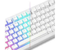 Klaviatūra LQXQ PBT pudding klavišų dangtelių rinkinys 130 vnt., OEM profilis, baltas