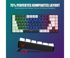 Klaviatūra RedThunder belaidis žaidimų klaviatūros ir pelės rinkinys 2,4 GHz, 85 klavišai, K84