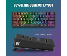 Klaviatūra RedThunder laidinis žaidimų klaviatūros ir pelės rinkinys RGB, 62 klavišai, 7200 DPI, K62