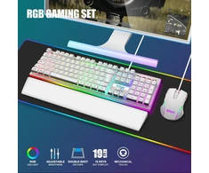 Klaviatūra RedThunder žaidimų klaviatūros ir pelės rinkinys K10 QWERTZ, RGB apšvietimas, 7200 DPI