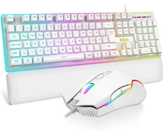 Klaviatūra RedThunder žaidimų klaviatūros ir pelės rinkinys K10 QWERTZ, RGB apšvietimas, 7200 DPI