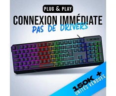KLIM Chroma žaidimų klaviatūra USB-A, RGB apšvietimas, AZERTY FR išdėstymas, k905_SML
