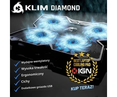 KLIM Diamond nešiojamojo kompiuterio aušinimo stovas su 4 ventiliatoriais
