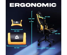 KLIM eSports ergonominė žaidimų kėdė su juosmens ir kaklo atramomis KLESP5809