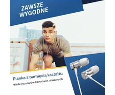 KLIM Fusion laidinės į ausis įdedamos ausinės su mikrofonu, 3,5 mm jungtimi, baltos