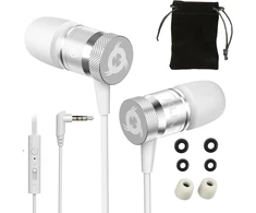 KLIM Fusion laidinės į ausis įdedamos ausinės su mikrofonu, 3,5 mm jungtimi, baltos