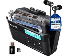 KLIM K7 nešiojamas kasečių grotuvas su MP3 keitikliu ir 32 GB SD kortele