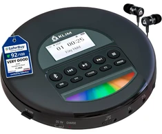 KLIM nešiojamasis CD grotuvas su Bluetooth, FM radiju ir MP3 palaikymu KLNOM0353
