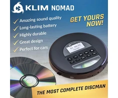 KLIM nešiojamasis CD grotuvas su Bluetooth, FM radiju ir MP3 palaikymu KLNOM0353
