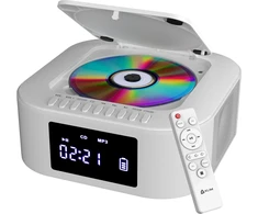 KLIM nešiojamasis CD stereo grotuvas Boombox E1 su Bluetooth, FM radiju, USB ir žemųjų dažnių garsiakalbiu