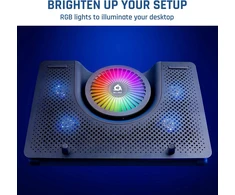 KLIM nešiojamojo kompiuterio aušinimo stovas Nova su 5 ventiliatoriais ir RGB