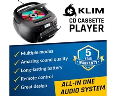 KLIM radijo magnetola su CD grotuvu, Bluetooth, USB, AUX ir kasečių įrašymu KLCD-0582