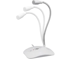 KLIM Talk stalinis vienkryptis USB mikrofonas su USB-A jungtimi, baltas