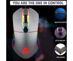 KLIM žaidimų pelė Aim su USB, RGB apšvietimu, 7000 DPI ir 7 mygtukais KLGL-AIM-GRY-1
